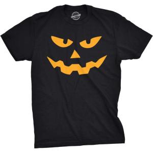 Mens Triangle Nose Pumpkin Face Funny Fall Halloween Spooky T Shirt(Heather Black)