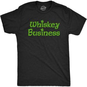 Mens Whiskey Business Funny Drinking T Shirt St Patricks Day Tee for Guys(Heather Black – Business)
