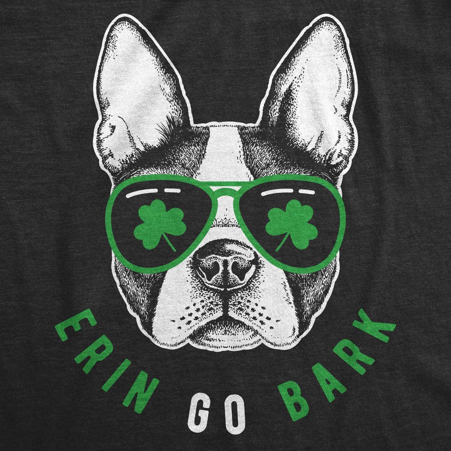 imageWomens Erin Go Bark T Shirt Funny Saint Patricks Day St Patty Clothes Dog TeeHeather Black