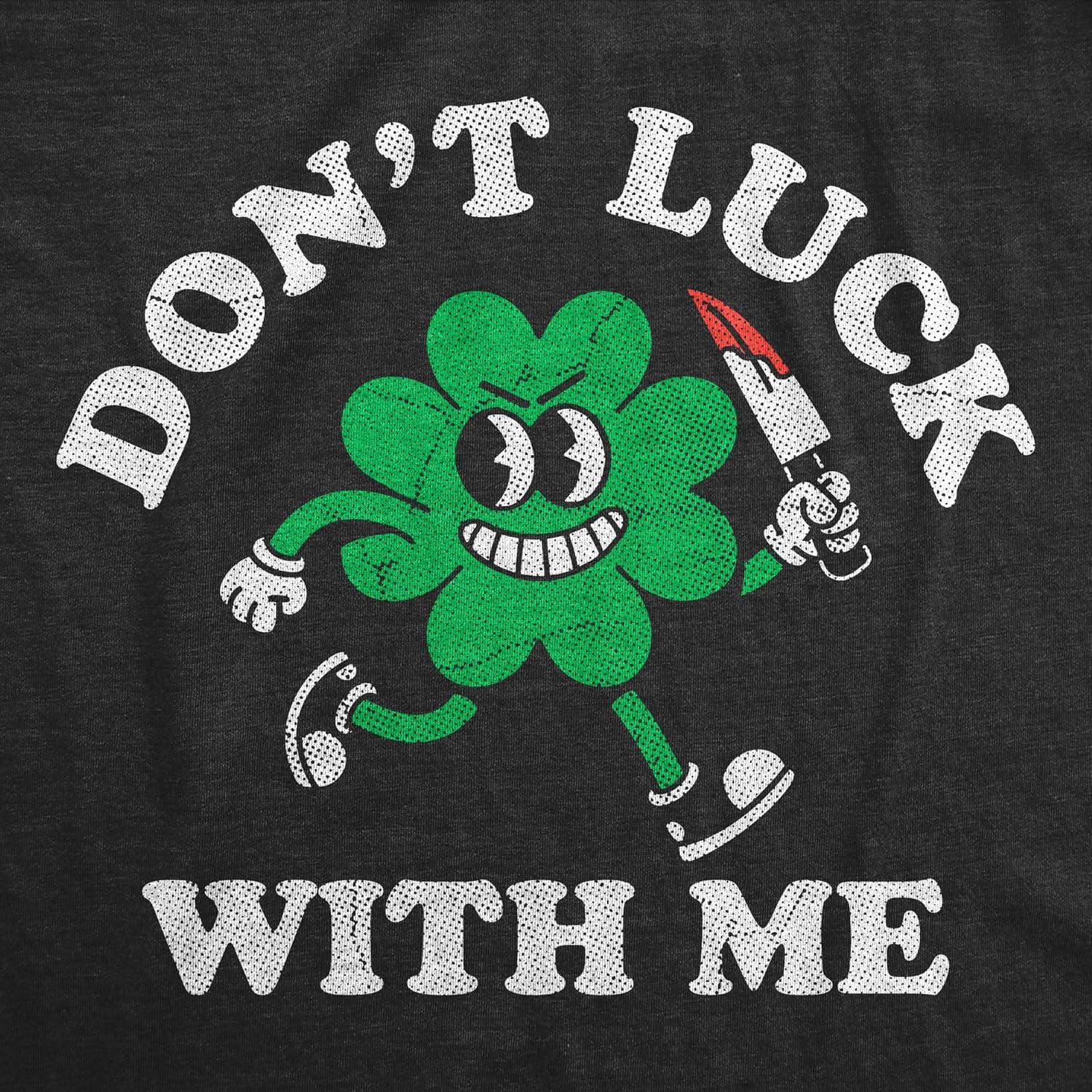 imageWomens Funny T Shirts Dont Luck with Me Sarcastic St Patricks Day Tee for Ladies