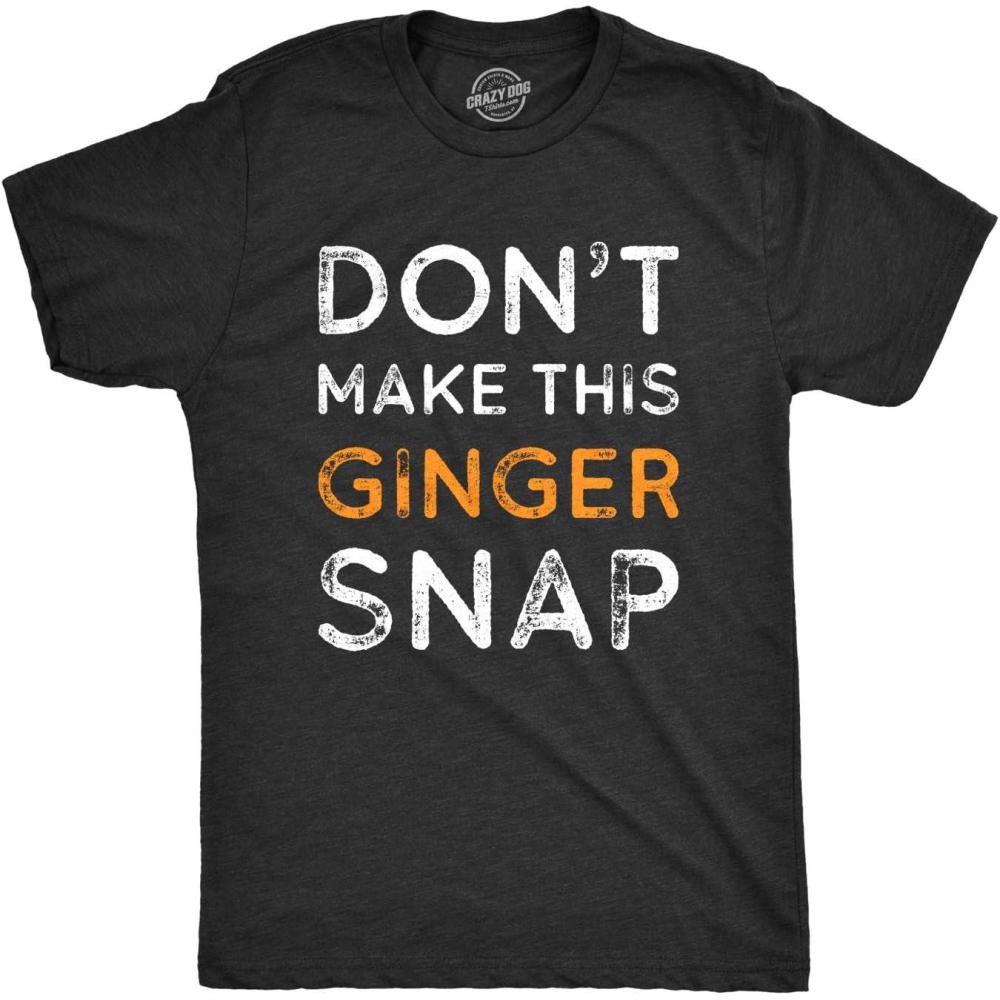 imageMens Dont Make This Ginger Snap T Shirt Funny Mens Redhead Irish TeeHeather Black