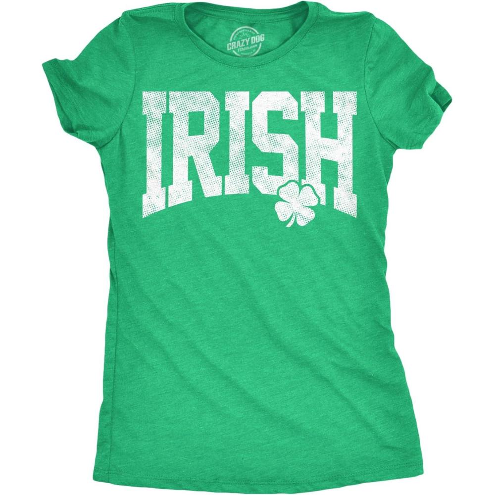 imageWomens Funny T Shirts Irish Collegiate Sarcastic St Patricks Day Tee for Ladies