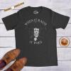 Crazy Dog Men’s T Shirt When It Rains, It Poes Funny Edgar Allan Poe Graphic Tee(Heather Black)