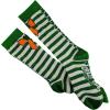 Crazy Dog T-Shirts Womens Orange Bow Green Stripe Socks Saint Patricks Day Cute Novelty Fun Feet Funny and Sarcastic Gift for Casual Wear