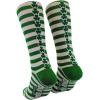 Crazy Dog T-Shirts Womens Orange Bow Green Stripe Socks Saint Patricks Day Cute Novelty Fun Feet Funny and Sarcastic Gift for Casual Wear