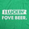 Womens Funny T Shirts I Luckin Fove Beer St Patricks Day Drinking Tee Funny T Shirts Saint Patrick’s Day Tops for Women Cool Beer Top Women’s Novelty Tees Green – XL