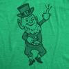 Womens Leprechaun Middle Finger T Shirt Funny St Patrick’s Day Graphic Novelty Tee(Heather Green)