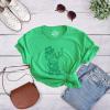 Womens Leprechaun Middle Finger T Shirt Funny St Patrick’s Day Graphic Novelty Tee(Heather Green)