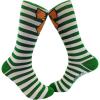 Crazy Dog T-Shirts Womens Orange Bow Green Stripe Socks Saint Patricks Day Cute Novelty Fun Feet Funny and Sarcastic Gift for Casual Wear