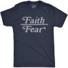 Mens Faith Over Fear T Shirt Cute Religion Faithful Empowerment Novelty Tee(Heather Navy – Faith Over Fear)
