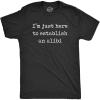 Mens Im Just Here to Establish an Alibi T Shirt Funny Sarcastic Tee(Heather Black)