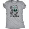 Womens Ben Drankin T Shirt Funny Saint Patricks Day Clover Beer Franklin Irish(Light Heather Grey)