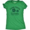 Womens Funny T Shirts Farm Fresh Clovers St Patricks Day Novelty Tee for Ladies(Heather Green – Clovers)