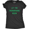 Womens Let The Shenanigans Begin T Shirt Funny Saint Patricks Day St Patty Tee(Heather Black)