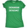 Womens Shenanigan Enthusiast T Shirt Funny St Patricks Day Party Novelty Tee(Heather Green)