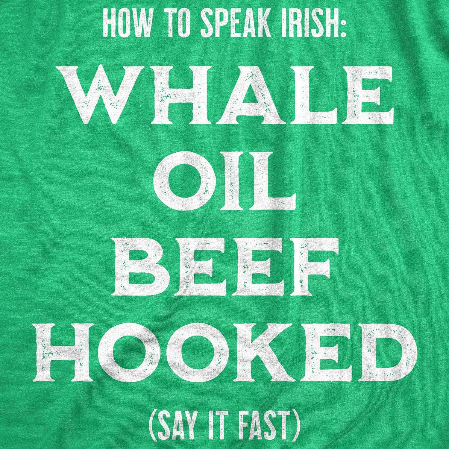 imageCrazy Dog TShirts Whale Oil Beef Hooked Funny St Patricks Day TShirt for Men Heather Green L
