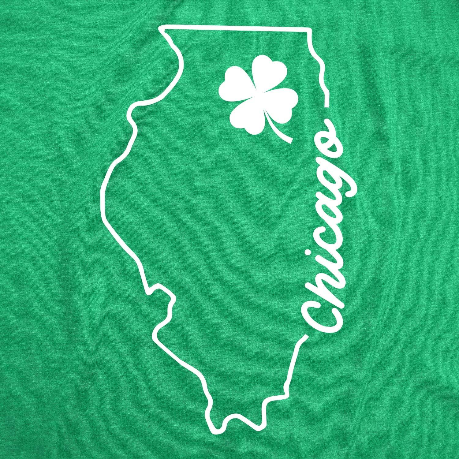 imageMens Chicago Illinois Saint Patricks T Shirt Funny St Paddys Day Parade Novelty Graphic Tee for GuysHeather Green