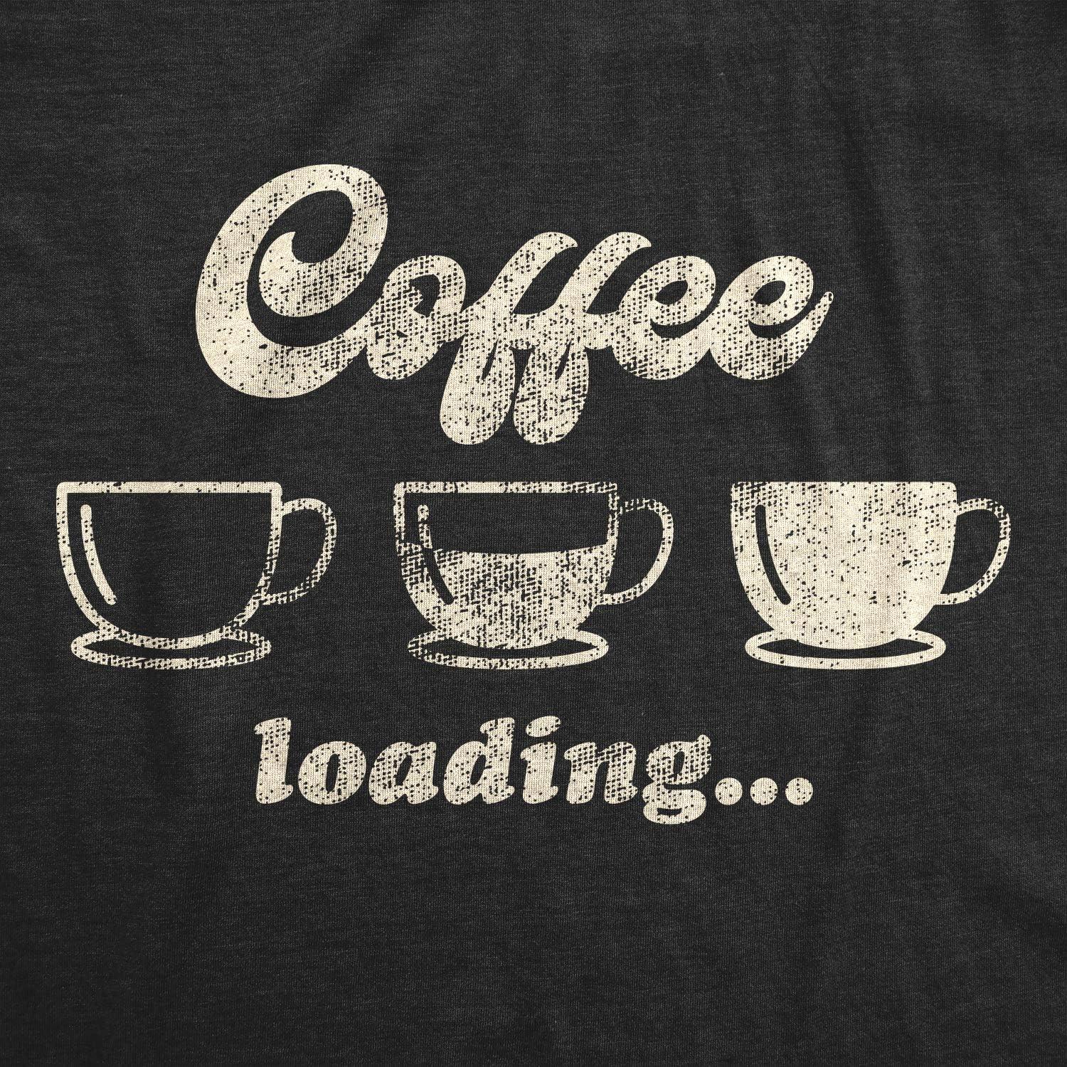imageMens Coffee Loading T Shirt Funny Mugs Caffiene Computer Novelty TeeHeather Black