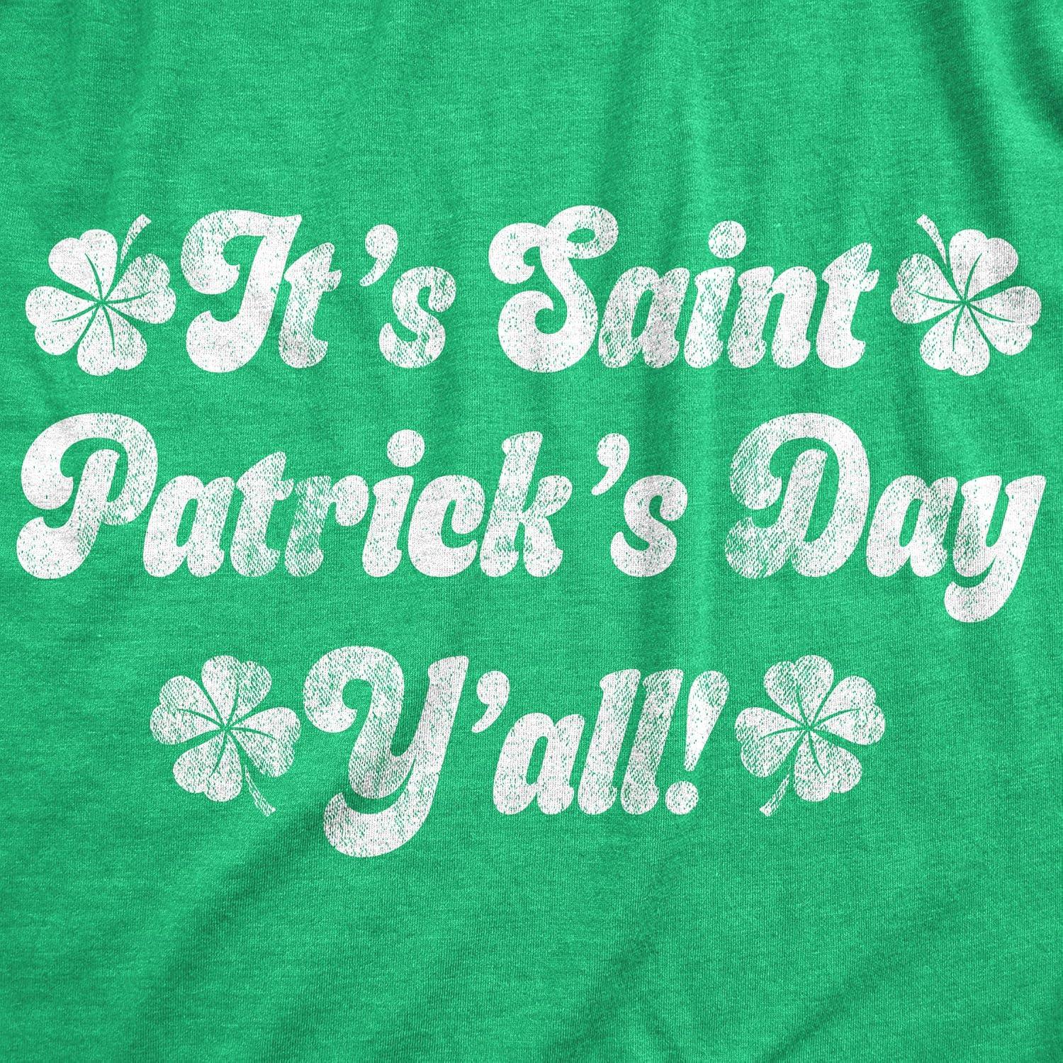 imageMens Its Saint Patricks Day Yall T Shirt Funny St Patrick Parade Green Irish TeeHeather Green