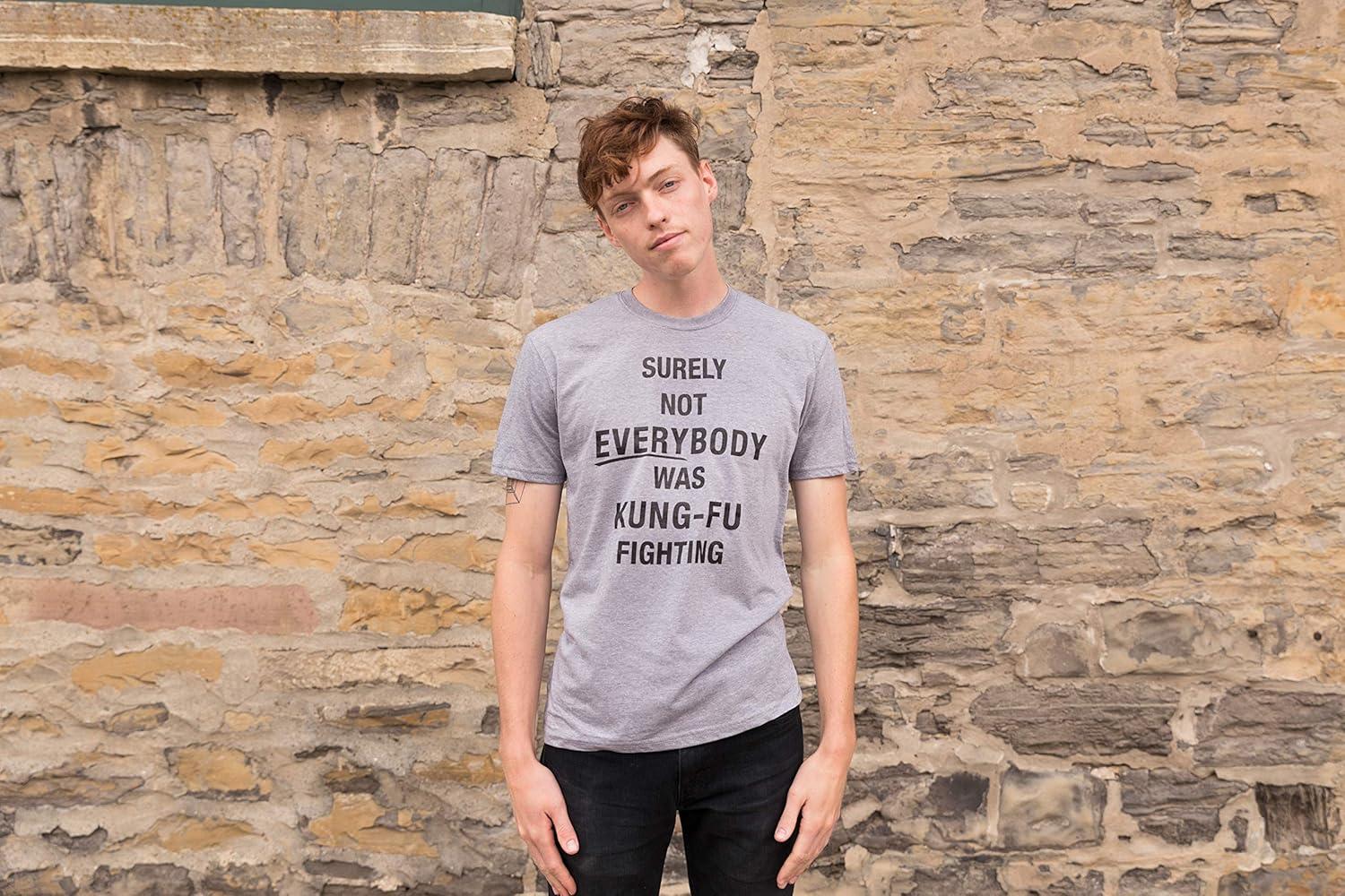 imageMens Surely Not Everybody was Kung Fu Fighting T Shirt Funny Sarcastic SayingLight Heather Grey