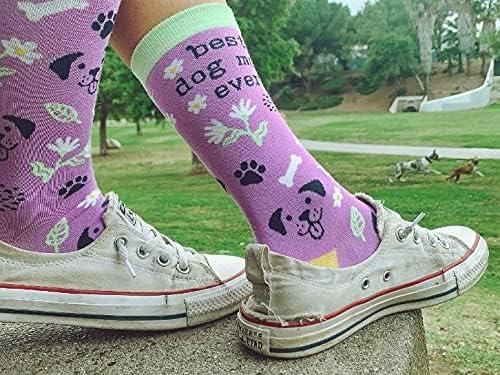 imageWomens Best Dog Mom Ever Socks Funny Mothers Day Pet Puppy Animal Lover Graphic Novelty Footwear Funny and Sarcastic Gift for Casual Wear