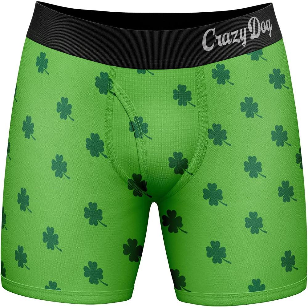 imageCrazy Dog TShirts Mens I Clover Shenanigans Boxers Funny St Patricks Day Saint Paddy Shamrock Graphic UnderwearGreen