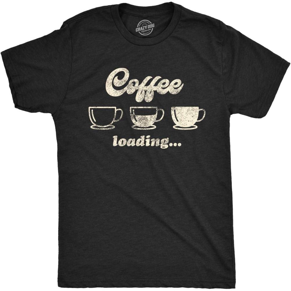 imageMens Coffee Loading T Shirt Funny Mugs Caffiene Computer Novelty TeeHeather Black