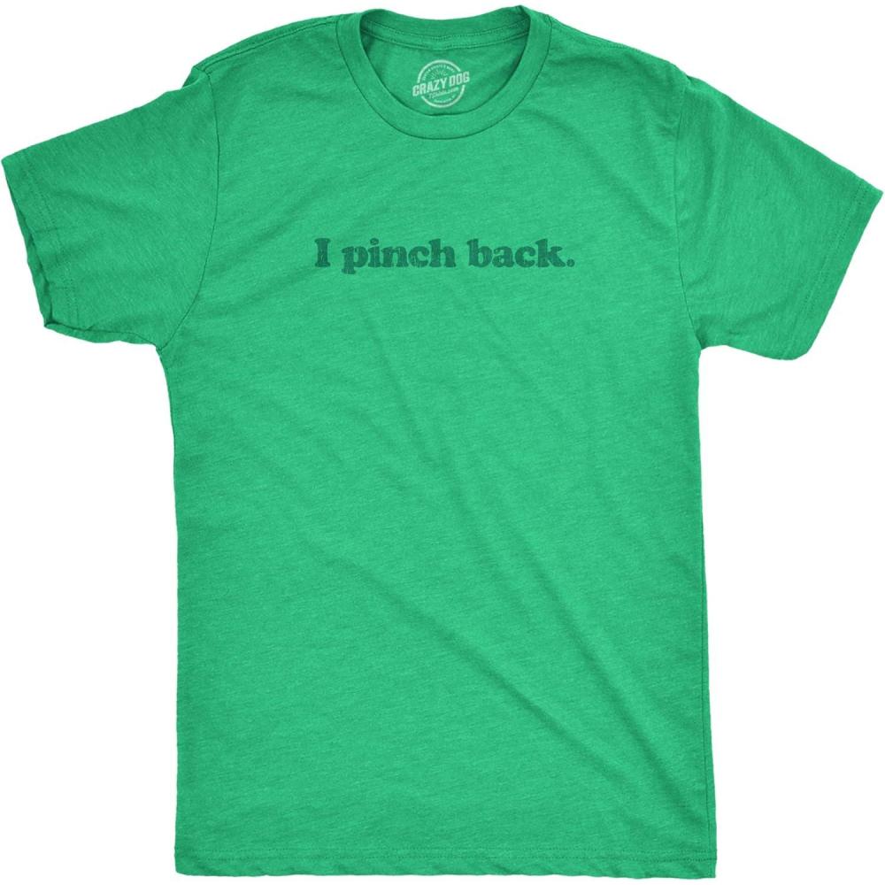 imageMens I Pinch Back T Shirt Funny St Patricks Day Joke Graphic Novelty Paddys TeeHeather Green
