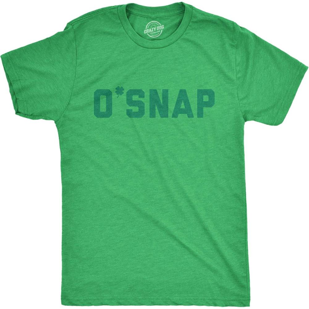 imageMens O Snap T Shirt Funny Shamrock Saint Patricks Day Irish St Patty Tee for HimHeather Green