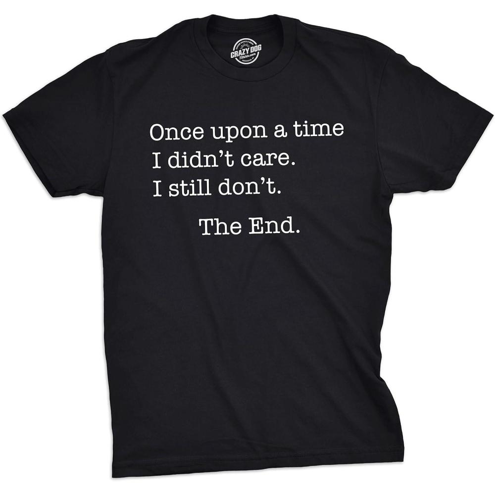 imageMens Once Upon A Time I Didnt Care T Shirt Funny Sarcastic Tee for GuysBlack