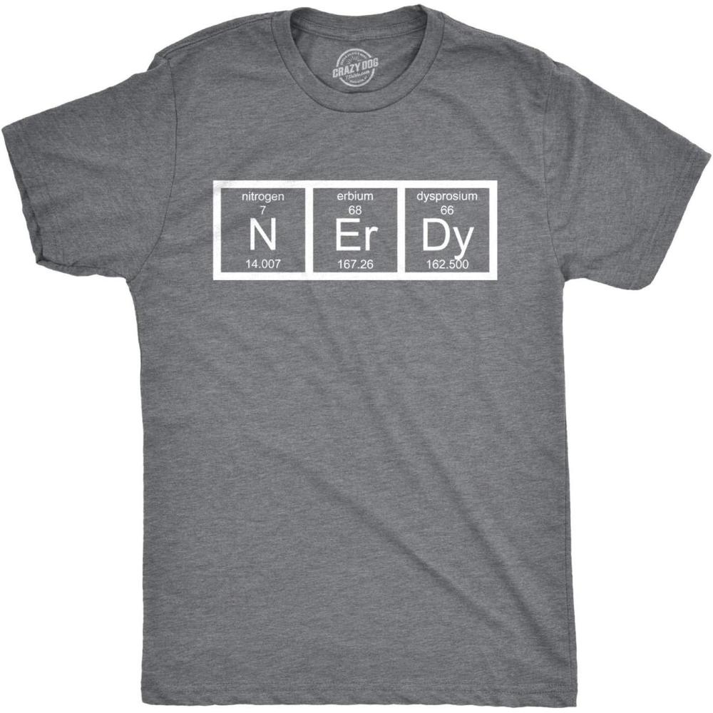 imageNerdy Periodic Table T Shirt Funny Science Shirts MensLight Heather Grey