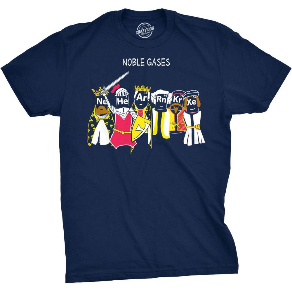 imageNerdy Periodic Table T Shirt Funny Science Shirts MensNavy