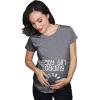 Crazy Dog Funny Maternity Shirts Daddy Did it and Baby Loading Cute Maternity Tees for Pregnant Women(Dark Heather Grey – Girl Loading)