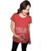 Crazy Dog Funny Maternity Shirts Daddy Did it and Baby Loading Cute Maternity Tees for Pregnant Women(Heather Red – Girl Loading)