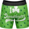Crazy Dog T-Shirts Mens I Clover Shenanigans Boxers Funny St Patricks Day Saint Paddy Shamrock Graphic Underwear(Green)