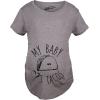 Maternity My Baby Loves Tacos Funny T Shirt Cute Announcement Pregnancy Bump Tee(Dark Heather Grey)