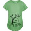 Maternity My Baby Loves Tacos Funny T Shirt Cute Announcement Pregnancy Bump Tee(Green)