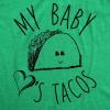 Maternity My Baby Loves Tacos Funny T Shirt Cute Announcement Pregnancy Bump Tee(Green)