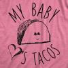 Maternity My Baby Loves Tacos Funny T Shirt Cute Announcement Pregnancy Bump Tee(Pink)