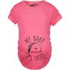 Maternity My Baby Loves Tacos Funny T Shirt Cute Announcement Pregnancy Bump Tee(Pink)