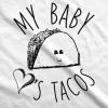 Maternity My Baby Loves Tacos Funny T Shirt Cute Announcement Pregnancy Bump Tee(White)