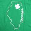 Mens Chicago Illinois Saint Patrick’s T Shirt Funny St. Paddy’s Day Parade Novelty Graphic Tee for Guys(Heather Green)