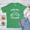 Mens Funny St Patricks Day Shirt – Drinks Well with Others Graphic Tee – Irish Drinking Party Outfit(Heather Green)