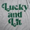 Mens T Shirts Lucky and Lit Funny St Patricks Day Drinking Tee for Guys(Light Heather Grey – Lit)