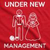 Mens Under New Management Funny Wedding Bachelor Party Novelty Tee for Guys(Heather Red)