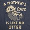 Womens A Mother’s Love is Like No Otter T Shirt Funny Cuddly Graphic Mother’s Day Tee(Heather Navy)