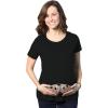 Maternity My Baby Loves Tacos Funny T Shirt Cute Announcement Pregnancy Bump Tee(Black)