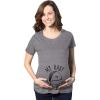 Maternity My Baby Loves Tacos Funny T Shirt Cute Announcement Pregnancy Bump Tee(Dark Heather Grey)