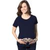 Maternity My Baby Loves Tacos Funny T Shirt Cute Announcement Pregnancy Bump Tee(Navy)