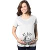Maternity My Baby Loves Tacos Funny T Shirt Cute Announcement Pregnancy Bump Tee(White)